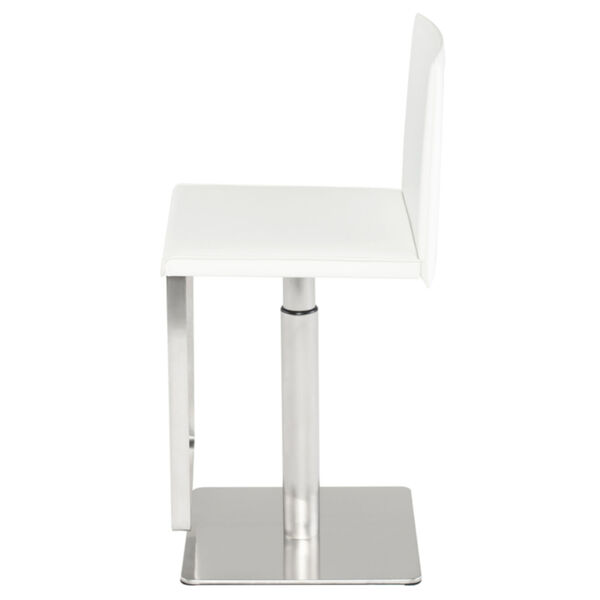 Kailee White and Silver Adjustable Stool, image 3