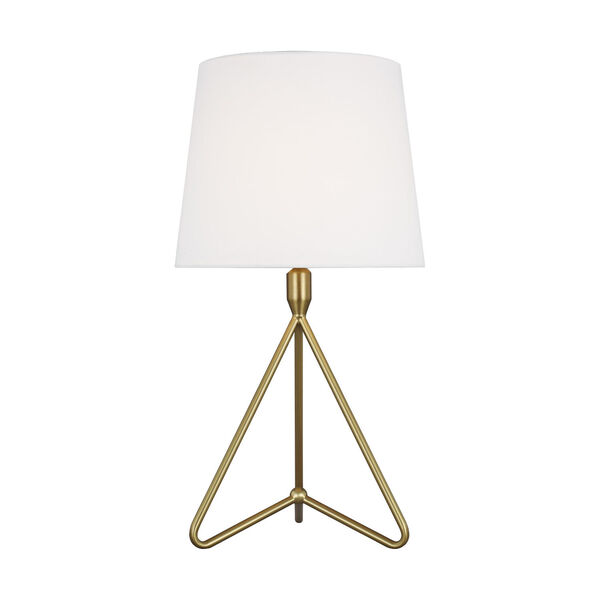 Dylan Burnished Brass and White One-Light Short Table Lamp, image 1