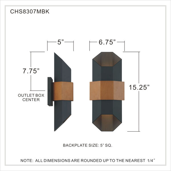 Chasm Matte Black 15-Inch Integrated LED One-Light Outdoor Lantern, image 7