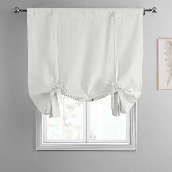 Prime White Dune Textured Solid Cotton Tie-Up Window Shade Single Panel, image 3