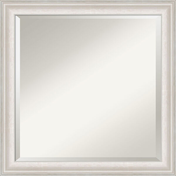 Trio White and Silver 24W X 24H-Inch Bathroom Vanity Wall Mirror, image 1