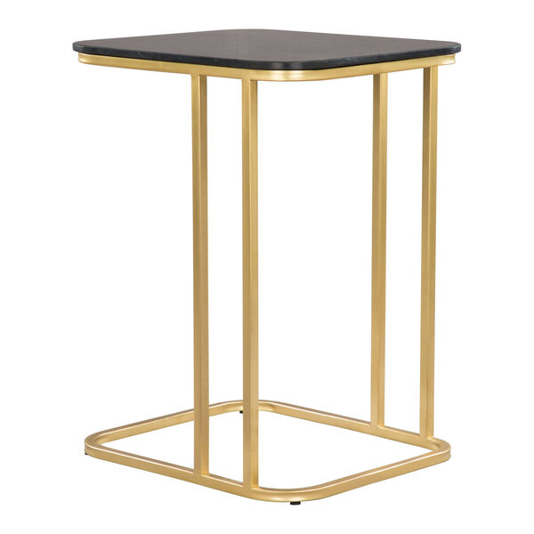 Alma Black and Gold C-Side Marble Table, image 6
