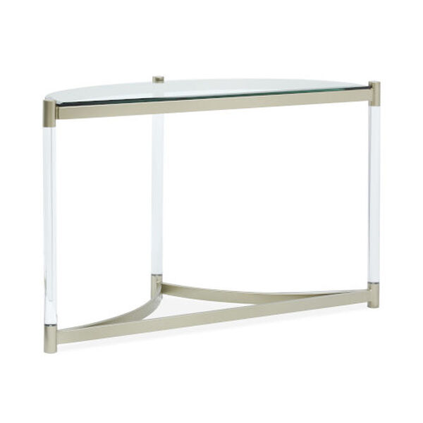Silas Tempered Clear Glass Sofa Table with Acrylic Leg, image 2
