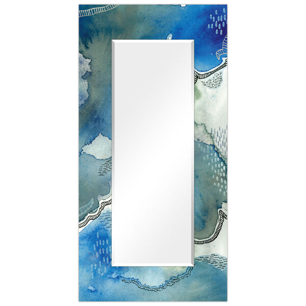 Subtle Blues Blue 72 x 36-Inch Rectangular Beveled Floor Mirror, image 6