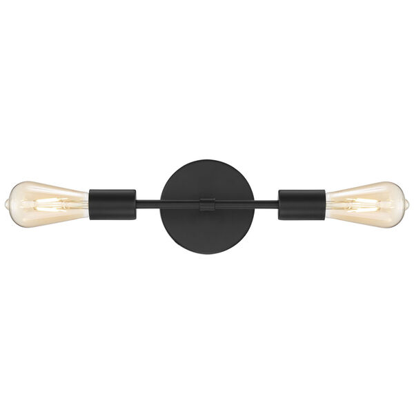 Iconic Matte Black Two-Light Wall Sconce, image 2