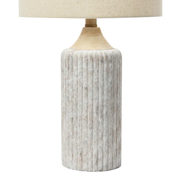 White One-Light 12-Inch Round Cement Desk Lamp, image 4