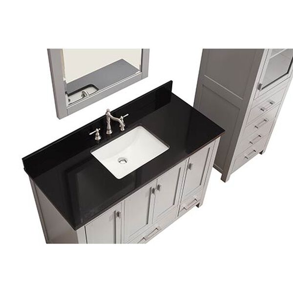 Modero Chilled Gray 48-Inch Vanity Combo with Black Granite Top, image 3