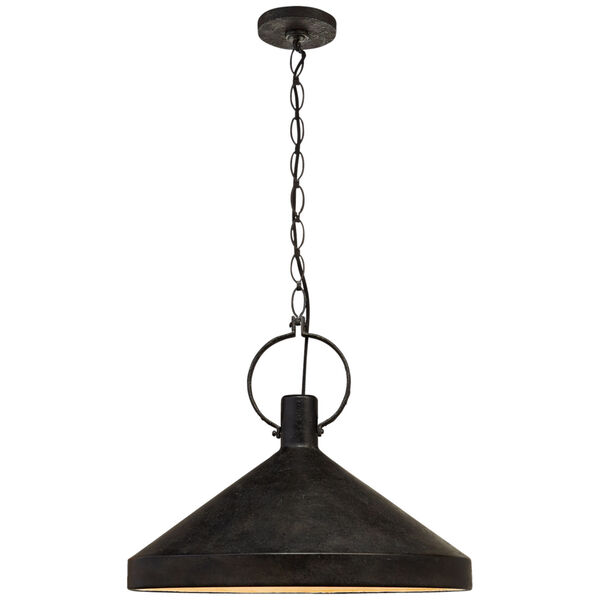 Limoges Grande Pendant in Natural Rust with Aged Iron Shade by Suzanne Kasler, image 1
