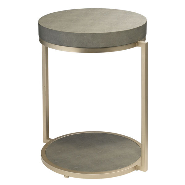 Cora Gray and Nickel 21-Inch Round Side Table, image 1