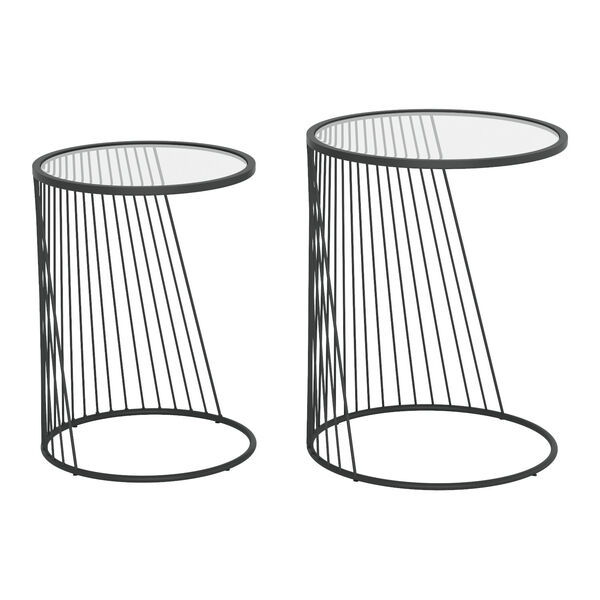Shine Clear and Black Nesting Table Set, image 1