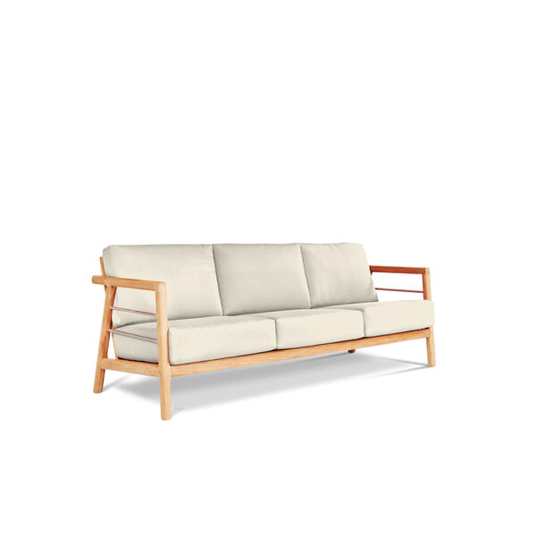 Aalto Natural Teak Deep Seating Four-Piece Outdoor Sofa Set with Sunbrella Cushion, image 6