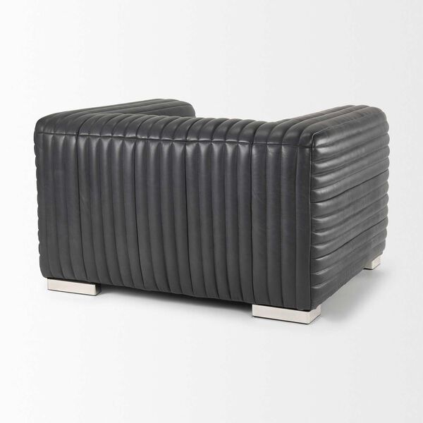 Ricciardo Black Leather Upholstered Arm Chair, image 5