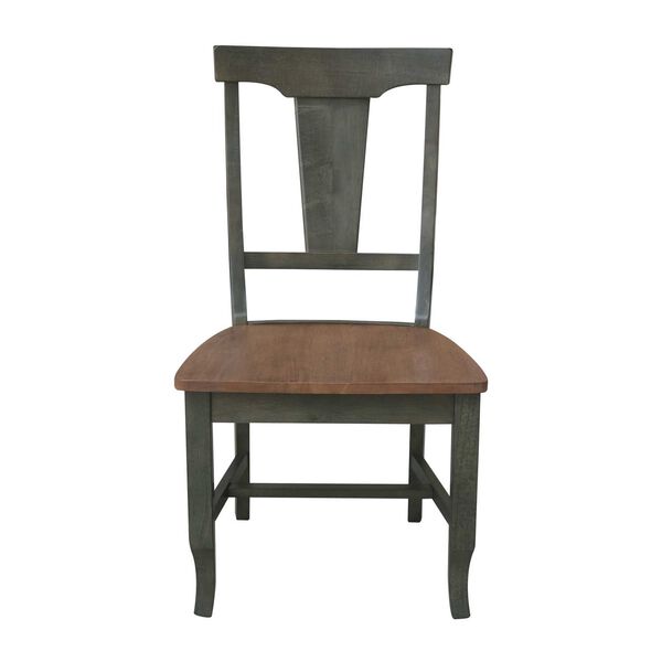 Hickory/Washed Coal Solid Wood Panel Back Chair, Set of 2, image 4