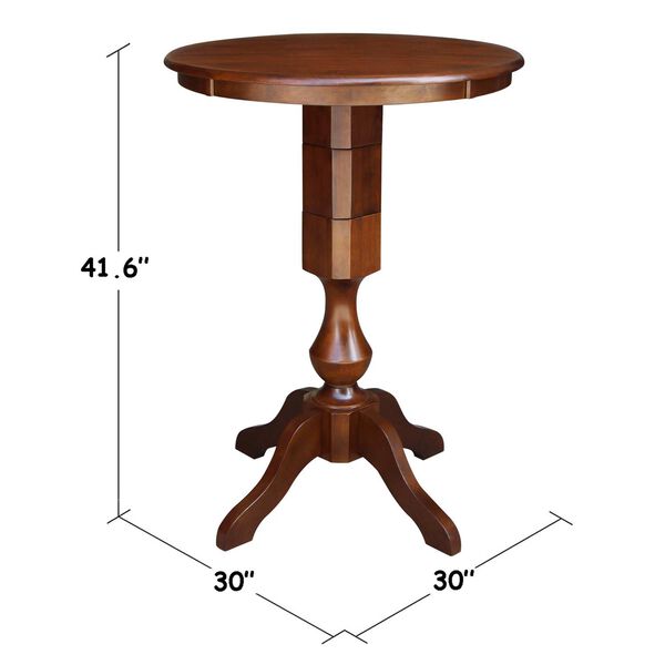 Espresso 41-Inch High Round Top Pedestal Dining Table, image 4