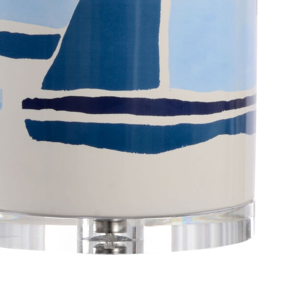 Jamie Merida Blue and White Glaze One-Light Ceramic Table Lamp, image 2