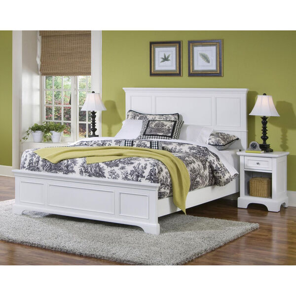 Naples White Queen Bed and Night Stand, image 1