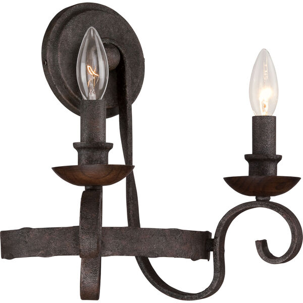 Noble Rustic Black Two-Light Wall Sconce, image 3