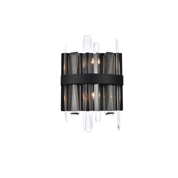 Serena Black and Clear Four-Inch Crystal Bath Sconce, image 1