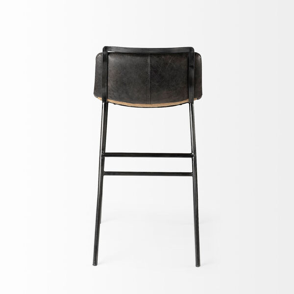 Kavalan Ebony Black Leather Seat Counter Height Stool - (Open Box), image 4