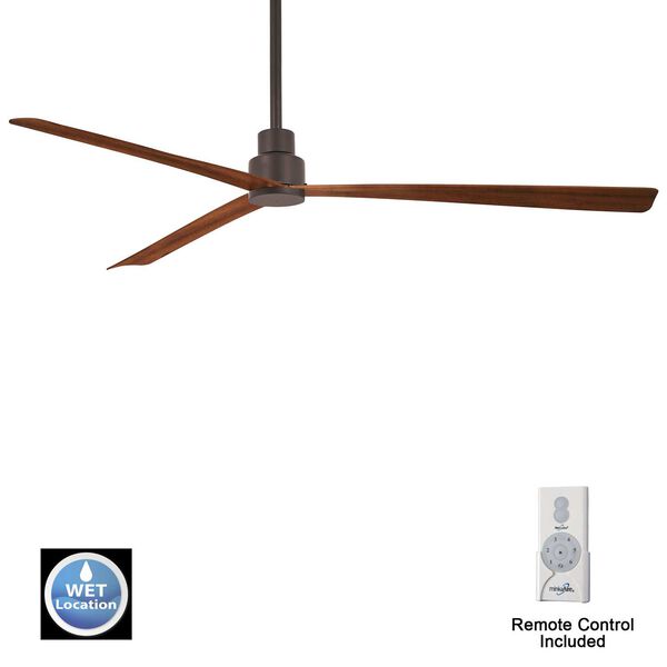 Simple Oil Rubbed Bronze 65-Inch Outdoor Ceiling Fan, image 1