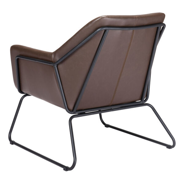 Jose Brown and Matte Black Accent Chair, image 5