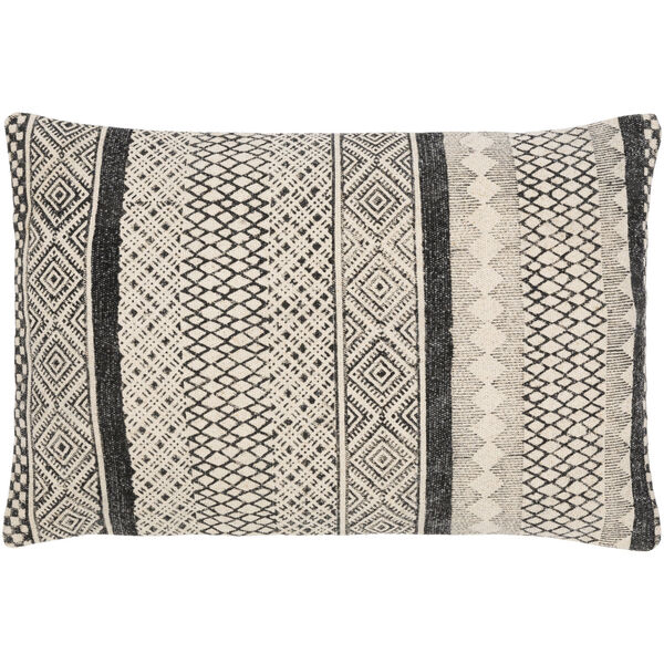 Janya Beige and Black 14-Inch Pillow, image 1