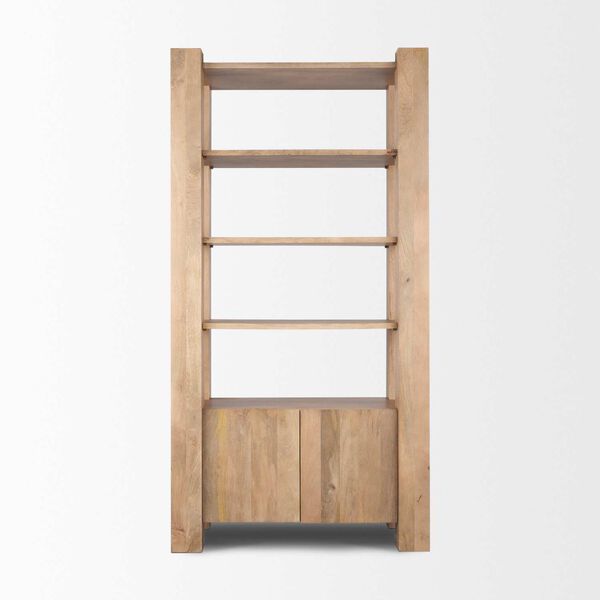 Beth Light Brown Open and Closed Storage Shelving Unit, image 2
