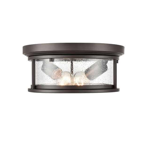 Bresley Powder Coat Bronze Two-Light Outdoor Flush Mount with Clear Seeded Glass, image 6