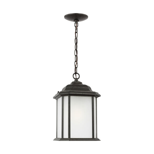 Kent Oxford Bronze One-Light Outdoor Pendant with Satin Etched Shade, image 1