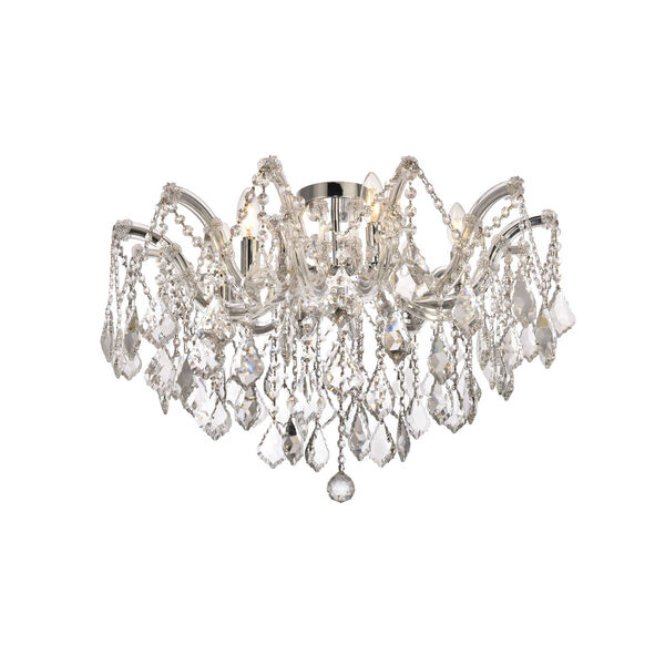 Maria Theresa Chrome 24-Inch Six-Light Flush Mount with Clear Royal Cut Crystal, image 2