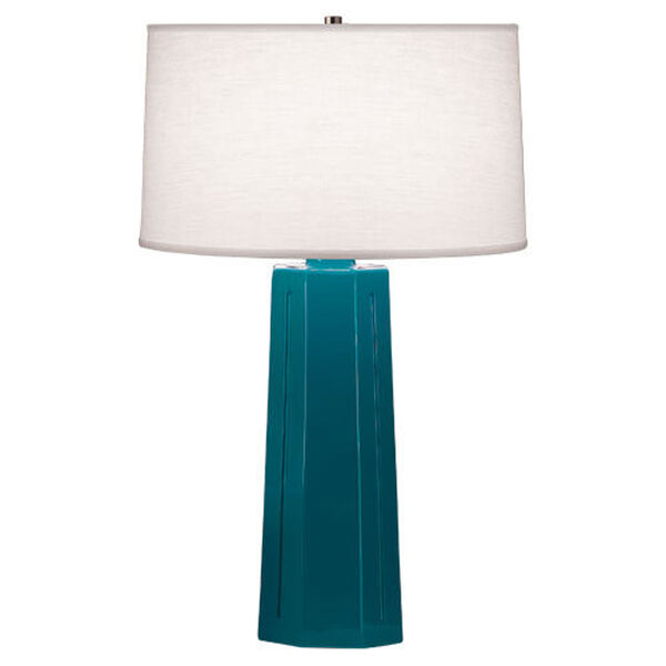 Mason Peacock and Polished Nickel One-Light Table Lamp, image 1