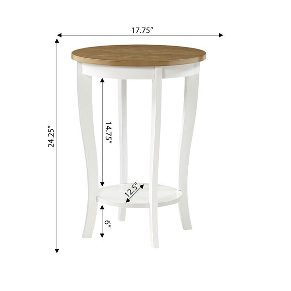 American Heritage Driftwood and White 18-Inch Round End Table, image 4
