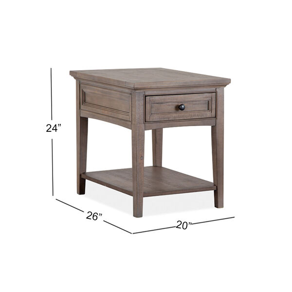 Paxton Place Dovetail Gray Rectangular End Table, image 3