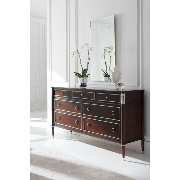 Caracole Classic Mocha Walnut and Soft Silver Paint Private Suite Dressers, image 5