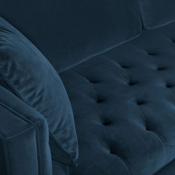 Lenox Blue Metal Antique Brass Sofa, image 5