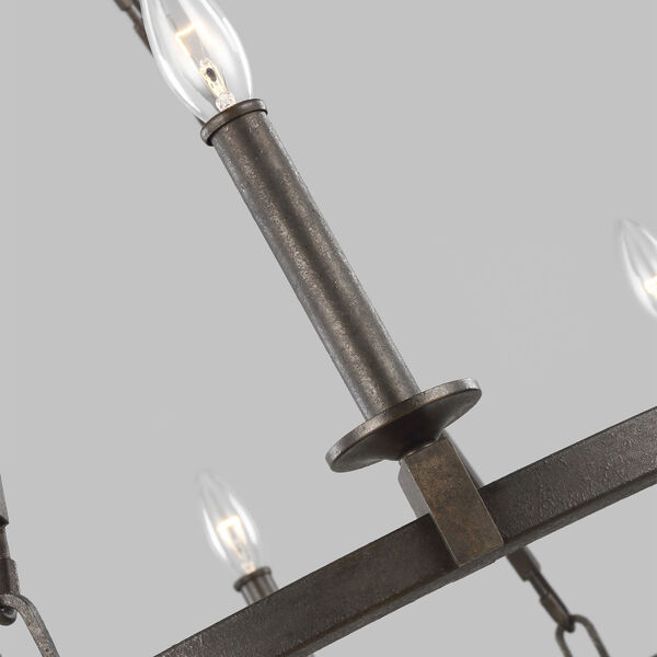 Heaton Steel Eight-Light Chandelier, image 3