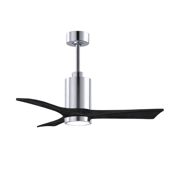 Patricia-3 Polished Chrome and Matte Black 42-Inch Ceiling Fan with LED Light Kit, image 1