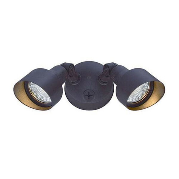 Architectural Bronze Two-Light LED Outdoor Floodlight Fixture, image 1