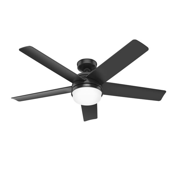 Yuma Matte Black 52-Inch Ceiling Fan with LED Light Kit and Handheld Remote, image 1