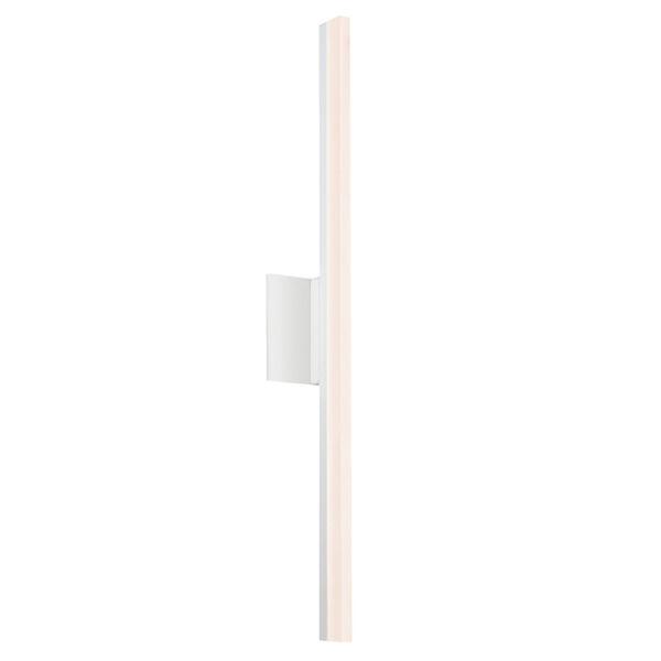 Stiletto Satin White LED 32-Inch Dimmable Wall Sconce/Bath Fixture with White Etched Shade, image 1