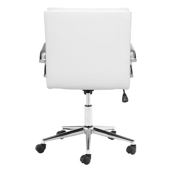 Partner White and Chrome Office Chair, image 4