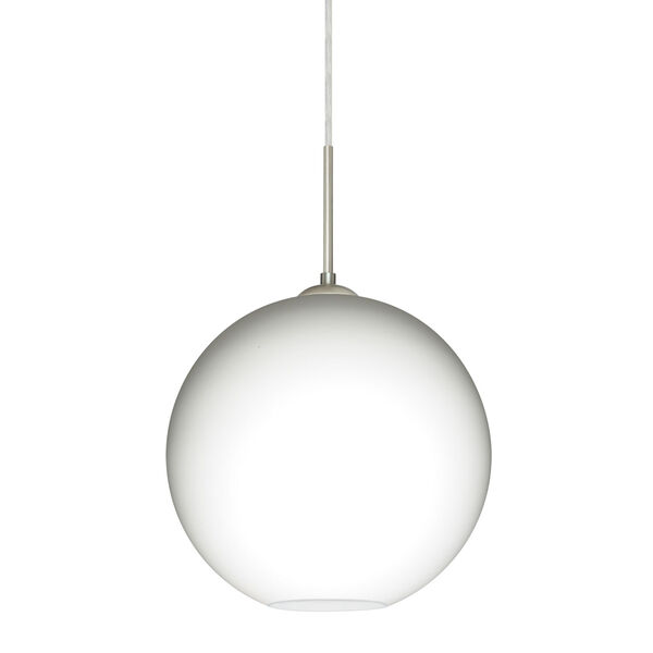 Coco Satin Nickel One-Light LED Pendant With Opal Matte Glass, image 1