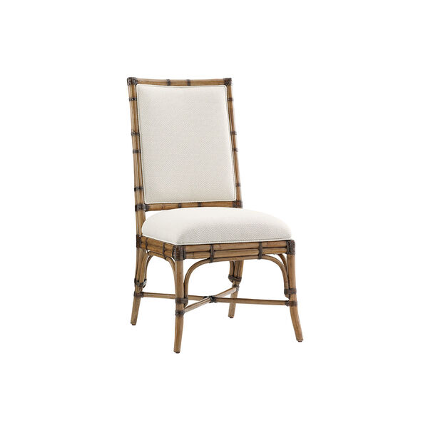 Twin Palms Brown and White Summer Isle Upholstered Side Chair, image 1
