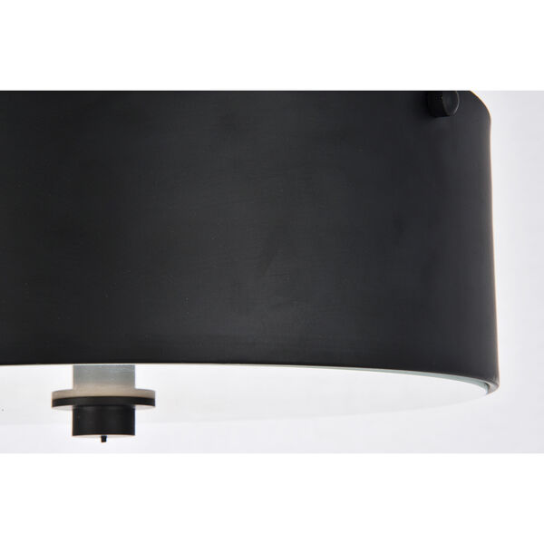 Hazen Flat Black and Frosted White Two-Light Flush Mount, image 6
