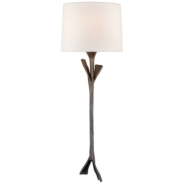 Fliana Tail Sconce in Aged Iron with Linen Shade by AERIN, image 1