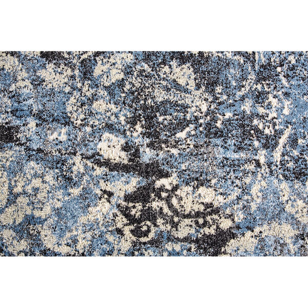 Ainsley Modern Distressed Floral Blue Black Rectangular: 4 Ft. 3 In. x 6 Ft. 3 In. Area Rug, image 5
