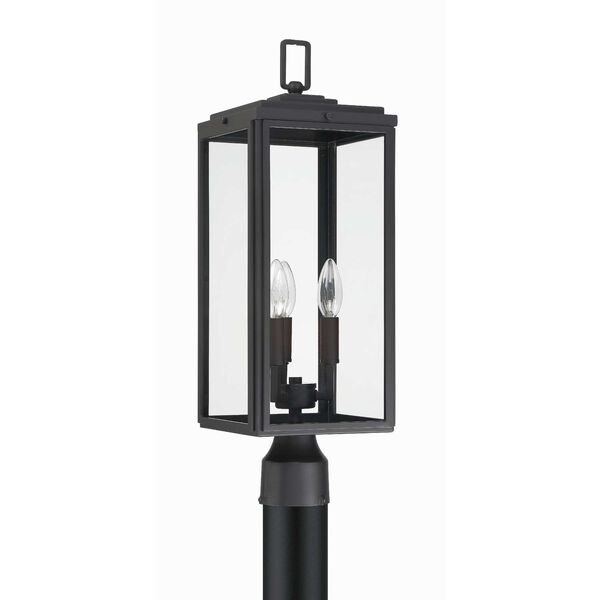 Byron Matte Black Three-Light Outdoor Lantern Post, image 4