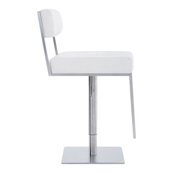 Michele White and Stainless Steel 34-Inch Bar Stool, image 3