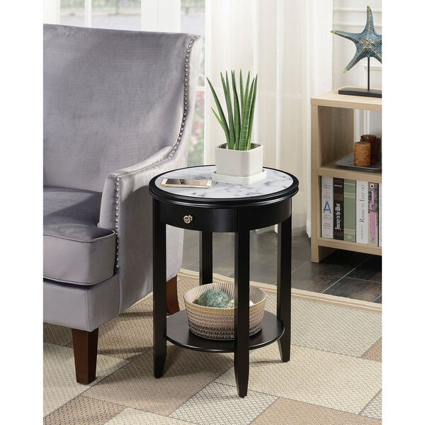 American Heritage Black Baldwin End Table with Drawer, image 2
