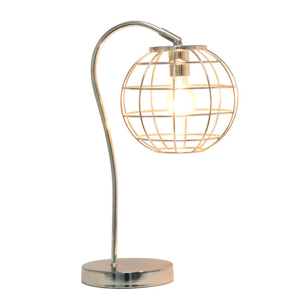 Wired Chrome One-Light Cage Table Lamp, image 2